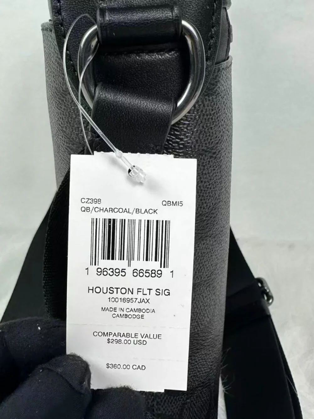 Coach Men's Houston Flight Bag In Signature Canvas/Charcoal/Black CZ398 NWT